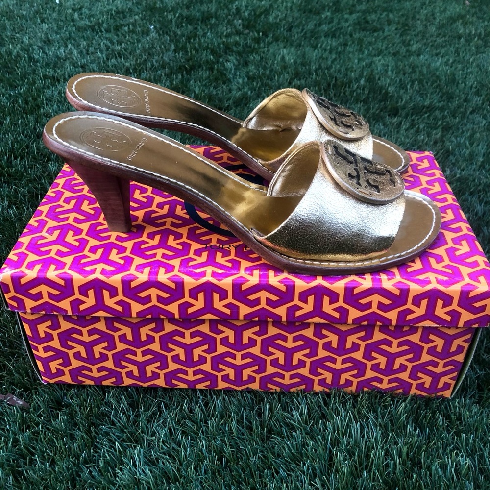 Tory Burch Gold Kitten Heels